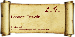 Lahner István névjegykártya